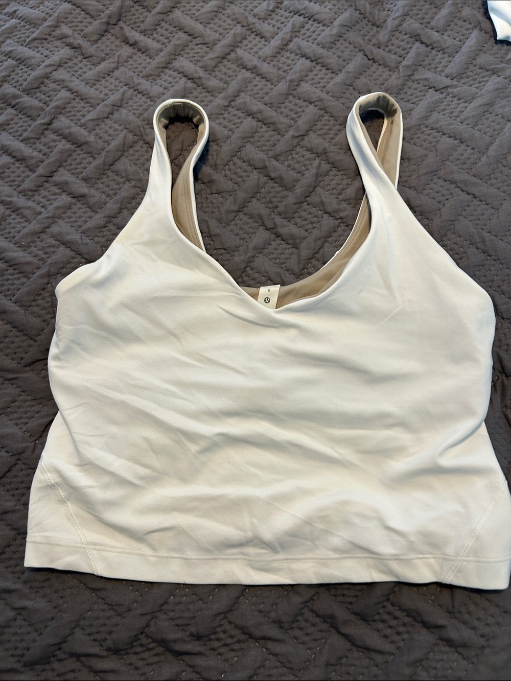lululemon athletica white Scoop-Back Support Tank
